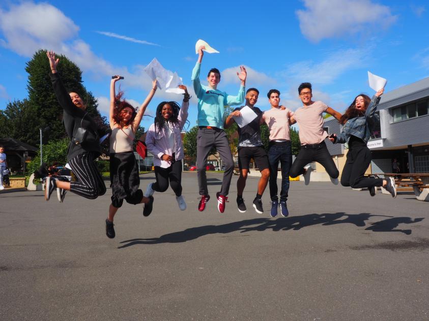 Barnet A-Level students jump for joy