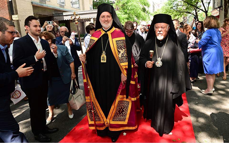 The new Archbishop of America enthroned