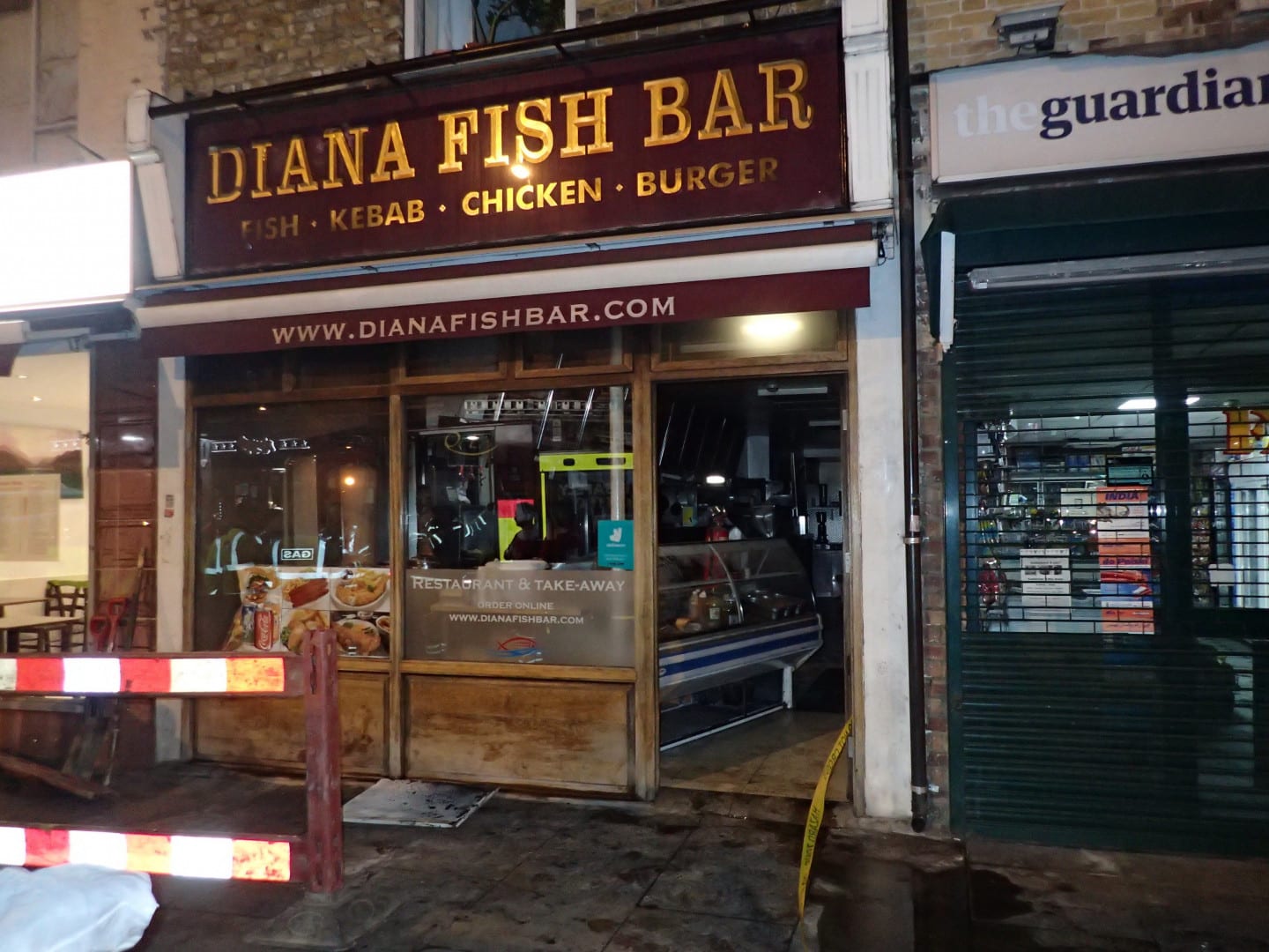 London fish and chip shop fire