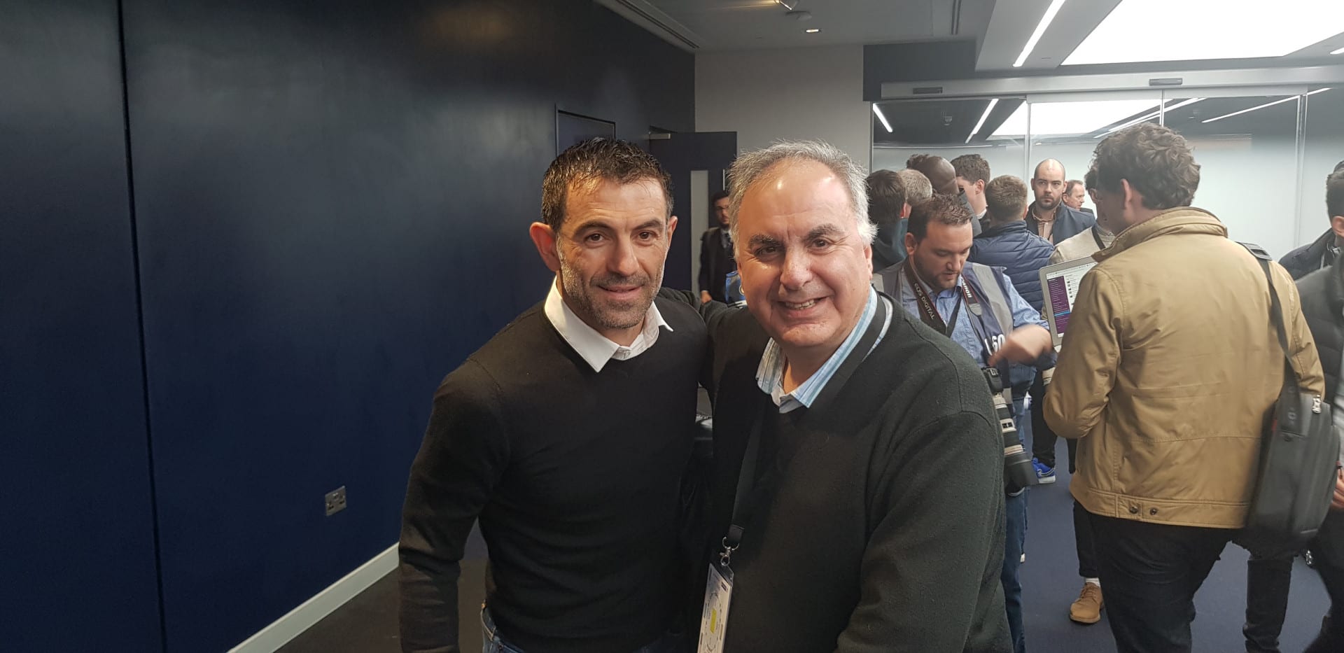 Our Michael Yiakoumi with Greek football legend Giorgos Karagounis