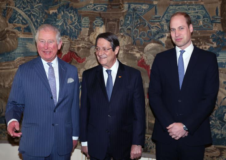 President Anastasiades meets the Prince of Wales and the Duke of Cambridge