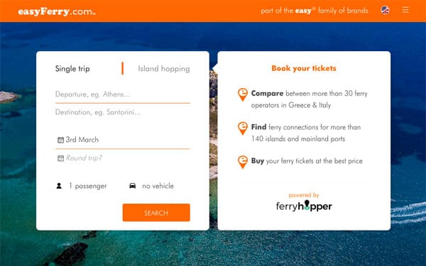 easyFerry.com launched by easyGroup and Greek start-up Ferryhopper
