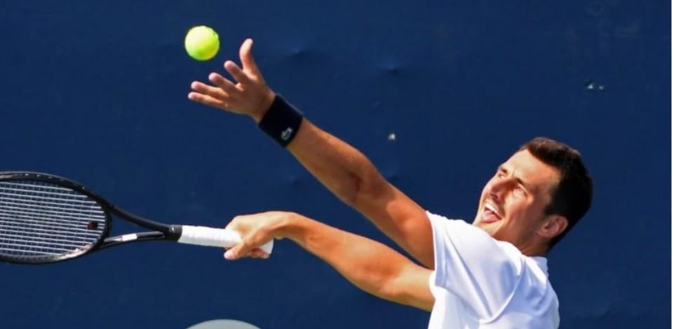 Trick-shot Tomic bamboozles Greek Australian Kyrgios with bizarre match point serve