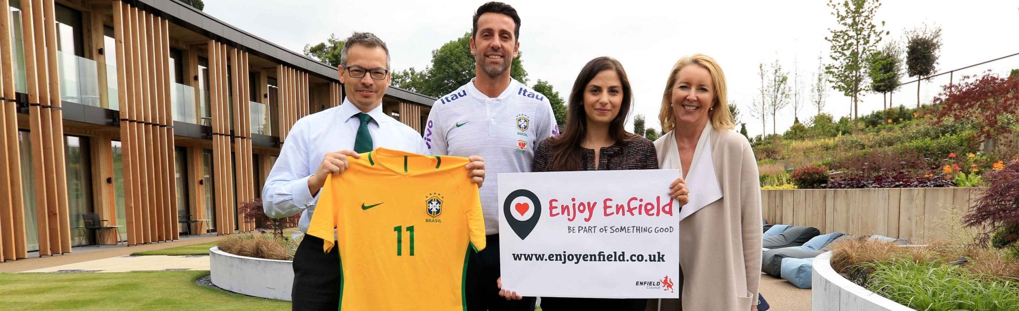 Samba boys sashay through Enfield en-route to the FIFA World Cup