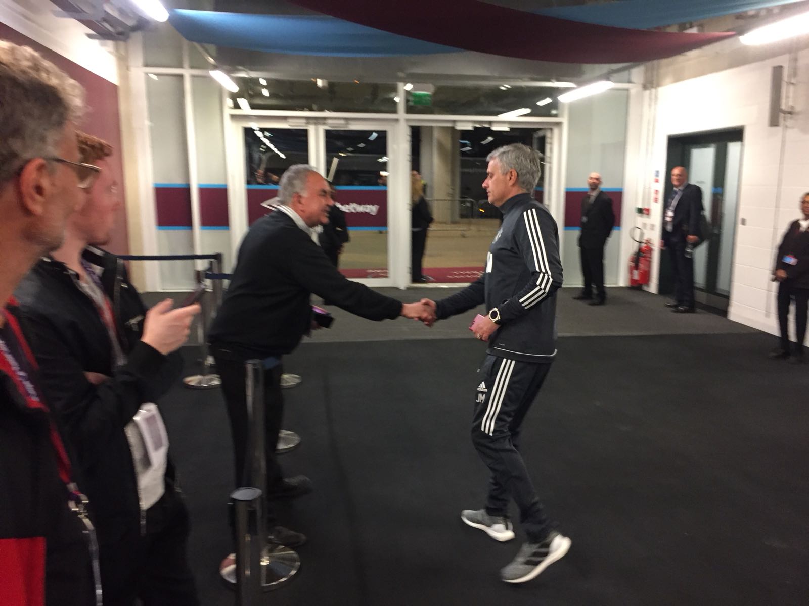 Our Michael Yiakoumi with Jose Mourinho listen to what Jose has to say after the West Ham v Manchester United match