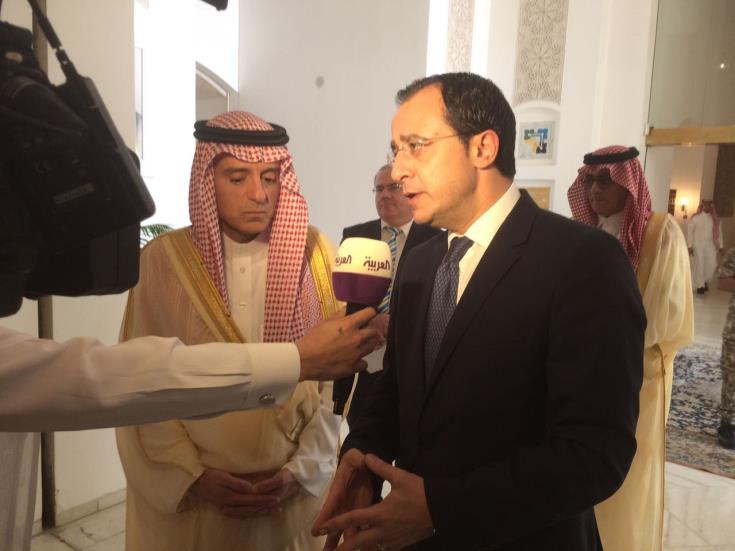 Bilateral ties, the Cyprus problem, energy matters and regional issues on the agenda of the FM’s talks in Saudi Arabia