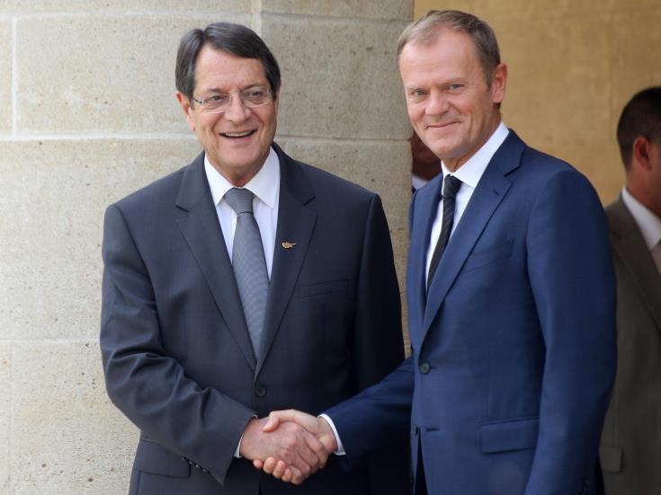 Cyprus President and Donald Tusk conclude constructive meeting ahead of EU Summit