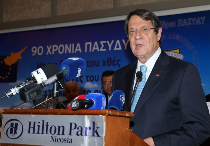 Stagnation in Cyprus issue raises the risk of partition, President Anastasiades says