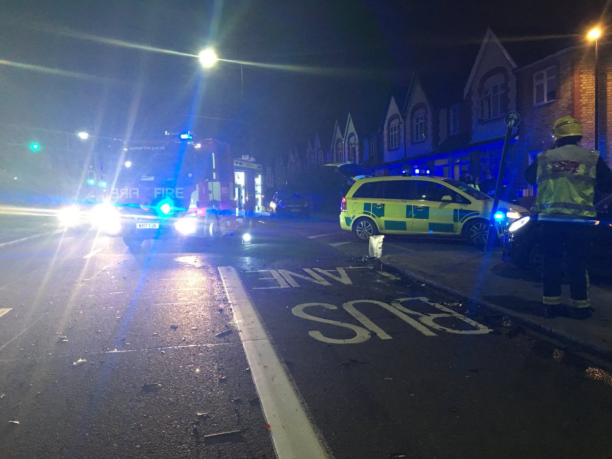 Palmers Green – road traffic collision, man and woman treated at the scene
