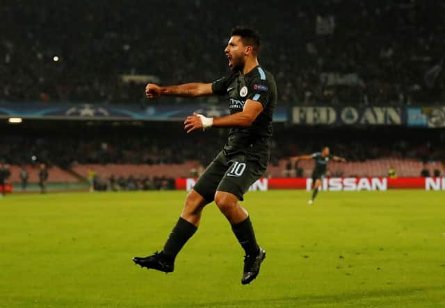 Aguero breaks Man City record in thrilling win at Napoli