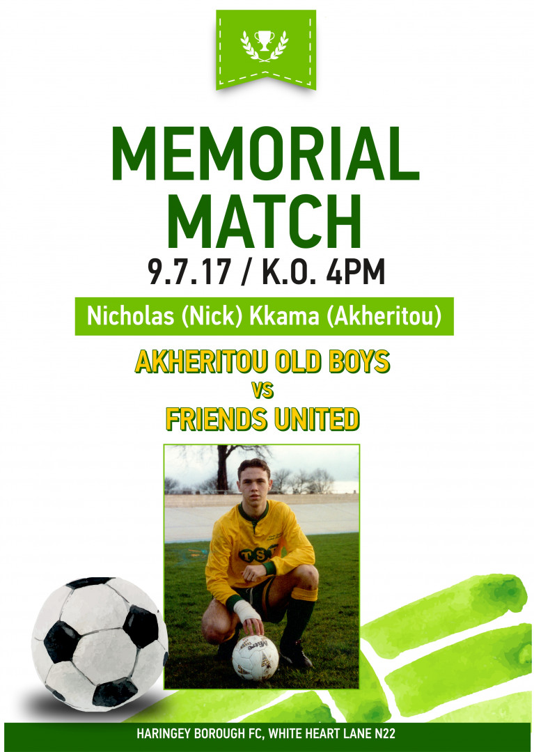 Ten year Memorial match for Nicholas (Nick) Kkama