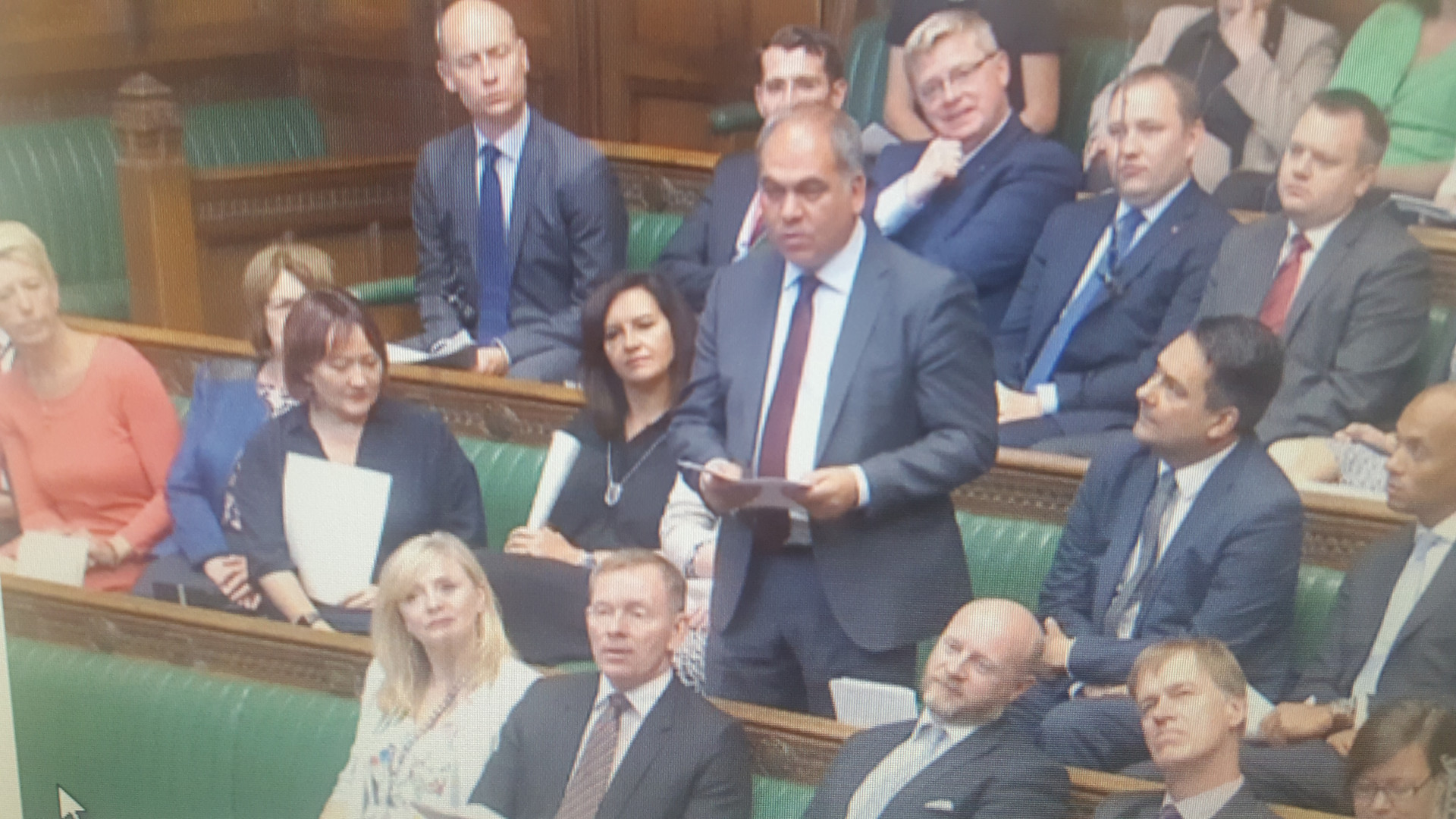 Enfield Southgate MP Bambos Charalambous asks the Prime minister question in Cyprus