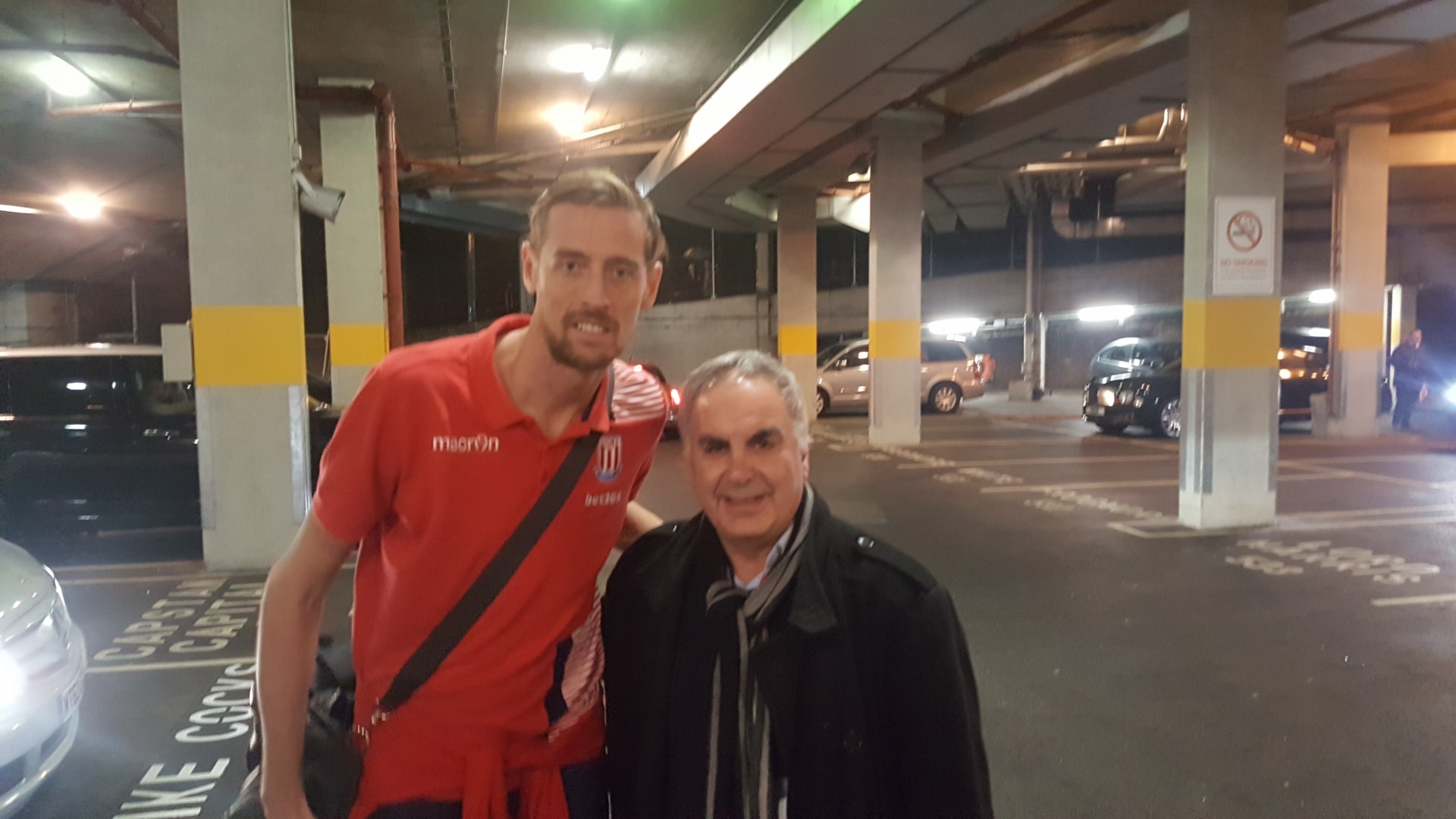 Our Michael Yiakoumi gets complex about being short after meeting Stoke and England star Peter Crouch