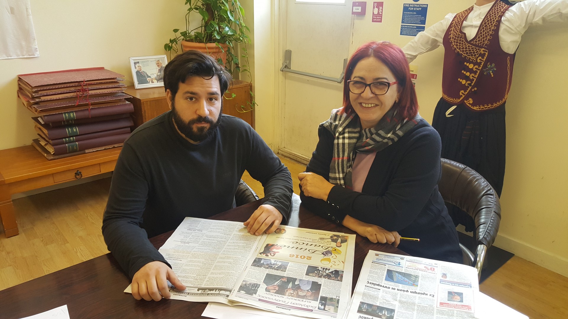 Cypriot MP Eleni Mavrou visits the offices of Parikiaki
