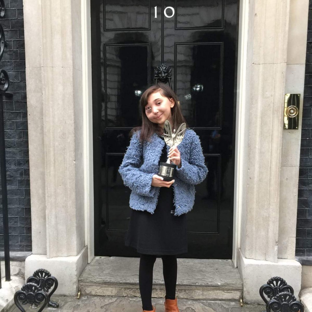 Nikki Christou at 10 Downing Street to meet the Prime Minister