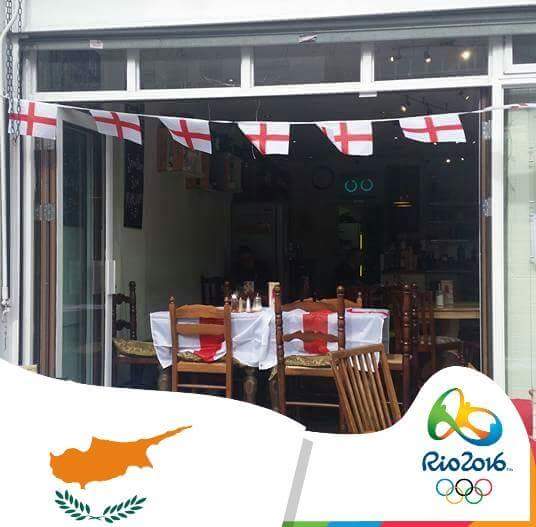 London Cypriot owned cafe in Finchley gets into Rio Olympic mood with a buzz