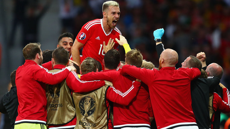 Wales celebrate first ever semi-final