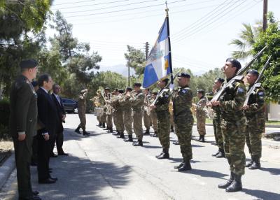 Ο Πρόεδρος της Δημοκρατίας κ. Νίκος Αναστασιάδης επισκέπτεται το Στρατόπεδο Αντιστράτηγου Βασίλειου Σταμπούλη
