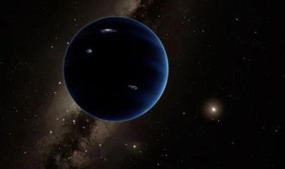 epa05115201 A handout photograph made available by Caltech CATECH on 21 January 2016 showing an artistic rendering of a distant view from Planet Nine back towards the sun. The planet is thought to be gaseous, similar to Uranus and Neptune. Hypothetical lightning lights up the night side. Caltech researchers have found evidence of a giant planet tracing a bizarre, highly elongated orbit in the outer solar system. The object, which the researchers have nicknamed Planet Nine, has a mass about 10 times that of Earth and orbits about 20 times farther from the sun on average than does Neptune (which orbits the sun at an average distance of 2.8 billion miles). - See more at:  EPA/CATECH/R. Hurt (IPAC) MANDATORY CREDIT HANDOUT EDITORIAL USE ONLY/NO SALES