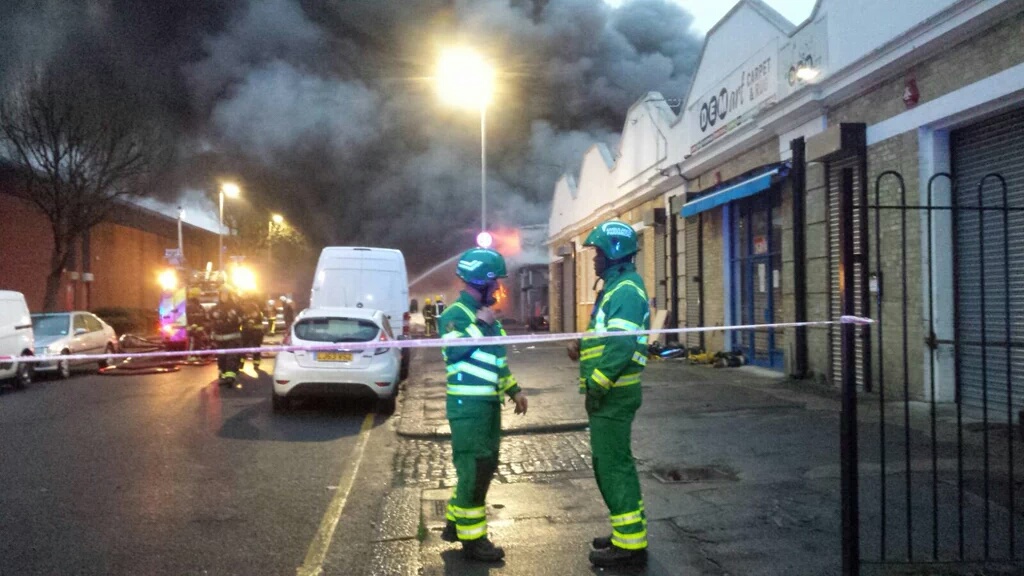 Major blaze in large industrial bakery in West Road, Tottenham.
