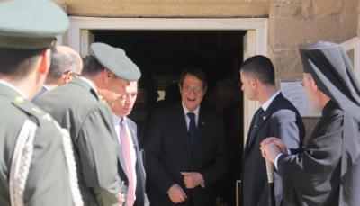 O Πρόεδρος τηςΔημοκρατίας Νίκος Αναστασιάδης στη δοξολογία στον Καθεδρικό Ναό Αγίου Ιωάννη για την εθνική επέτειο της 1ης Απριλίου.