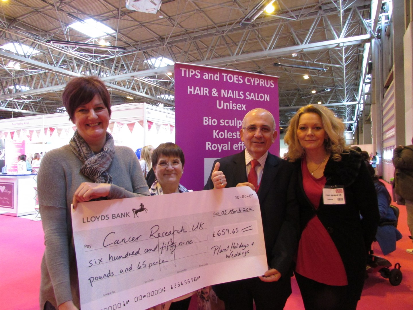 Funds raised for Cancer Research UK in London and Birmingham as island of love professionals create beautiful bridal hair and make overs