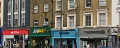 Shops and businesses in unidentified street in Barnet