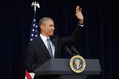 epa05211412 US President Barack Obama addresses the Chief of Missions Conference in the Dean Acheson Auditorium at the Harry S Truman State Department building in Washington, DC., USA, 14 March 2016.  Obama highlighted the work and sacrifice done by the United States' diplomatic corps and talked about his administration's accomplishments.  EPA/CHIP SOMODEVILLA / POOL AFP OUT