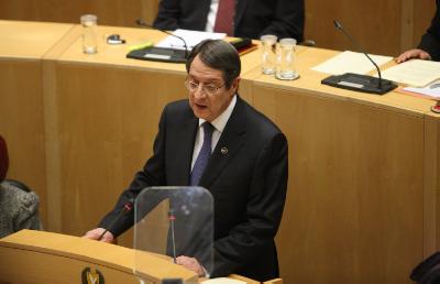 Ο Πρόεδρος της Δημοκρατίας κ. Νίκος Αναστασιάδης ενημερώνει την Ολομέλεια του Κοινοβουλευτικού Σώματος για το Κυπριακό, Λευκωσία 11 Φεβρουαρίου 2016. ΚΥΠΕ/ΚΑΤΙΑ ΧΡΙΣΤΟΔΟΥΛΟΥ