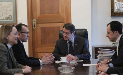 Ο Πρόεδρος της Δημοκρατίας κ. Νίκος Αναστασιάδης δέχεται τον Ειδικό Σύμβουλο του Γενικού Γραμματέα του ΟΗΕ για την Κύπρο κ. Espen Barth Eide.