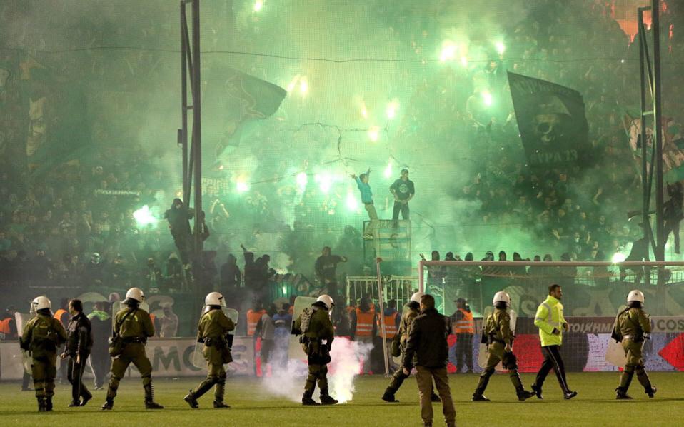 Greek football derby canceled after fan riots