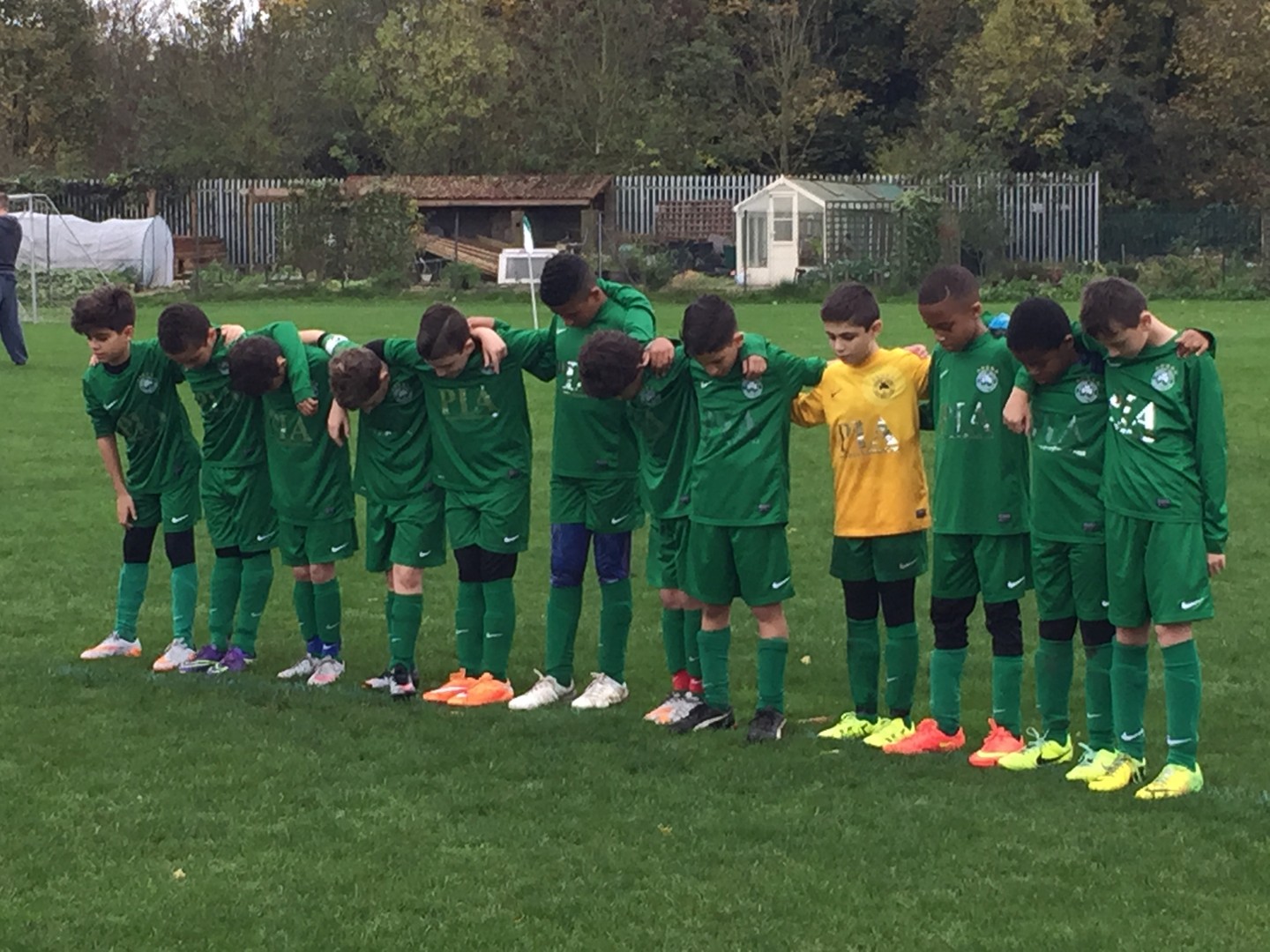 Omonia Youth U11 white observe one minute silence