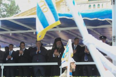 Ο Πρόεδρος της Δημοκρατίας, κ.  Νίκος Αναστασιάδης δέχεται τον χαιρετισμό της παρέλασης για την Εθνική Επέτειο της 28ης Οκτωβρίου, Λευκωσία 28 Οκτωβρίου 2015.