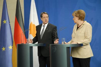 Merkel says Cyprus talks must be conducted away from threats and blackmail
