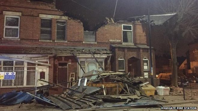 Mosque collapse closes roads in Birmingham