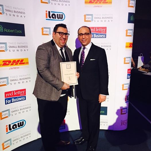 Theo Paphitis awards #SBS winner Pure Hair & Beauty