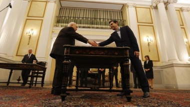 Tsipras sworn in as Greek PM to fight bailout terms