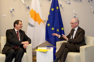 President of the Republic of Cyprus discusses Turkish provocations in EEZ with Rompuy and Renzi