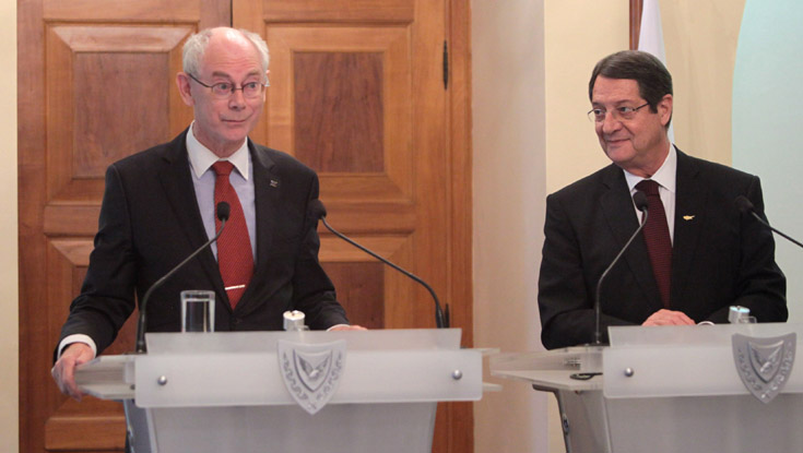 President Anastasiades briefs Van Rompuy on Cyprus developments