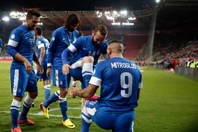 Greece is 90 minutes away from reaching its third World Cup finals