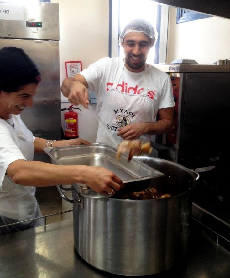Marcos cooks and offers in Sotira primary school