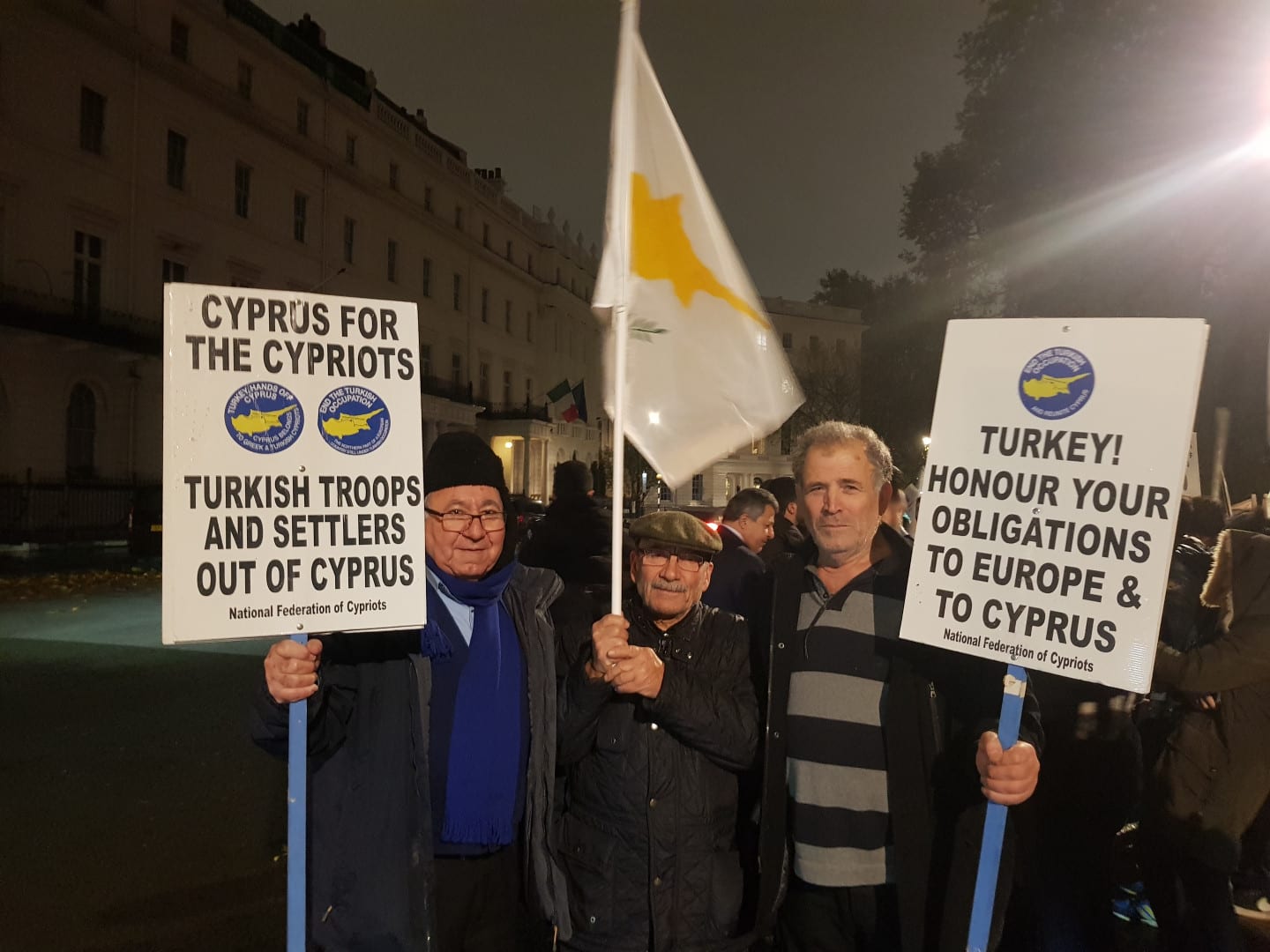 UK Cypriots protest outside Turkish Embassy: We want a free United Cyprus