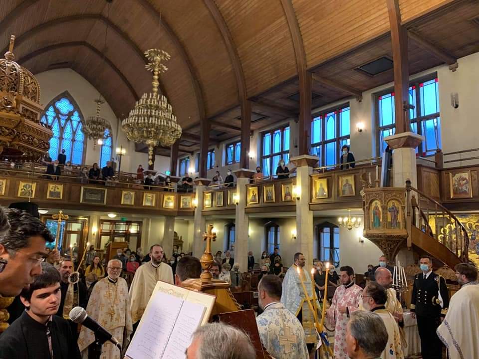 Archbishop Nikitas of Thyateira and Great Britain visits Panagia , Wood Green