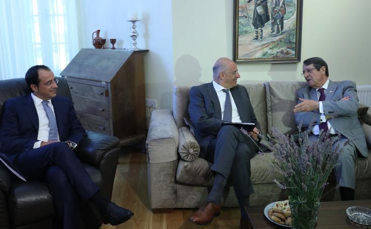Common stance to address Turkish provocations against Cyprus and Greece discussed at Anastasiades – Dendias meeting