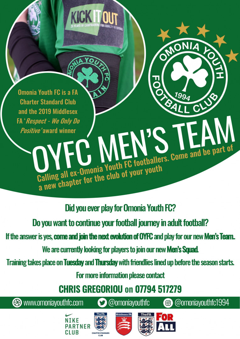 Omonia Youth FC launch a men’s team