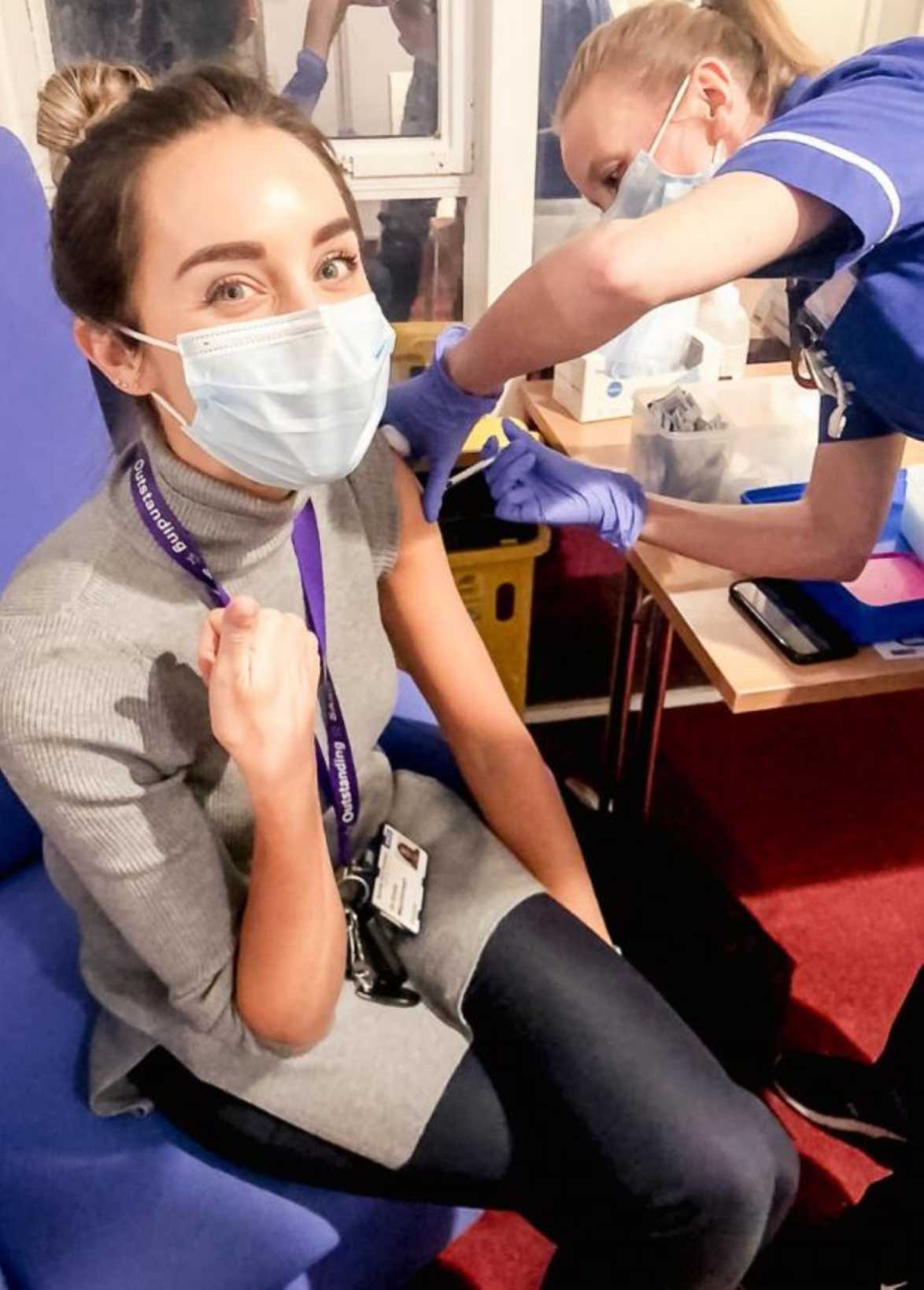 Peter Andre documents wife Emily getting Covid vaccine