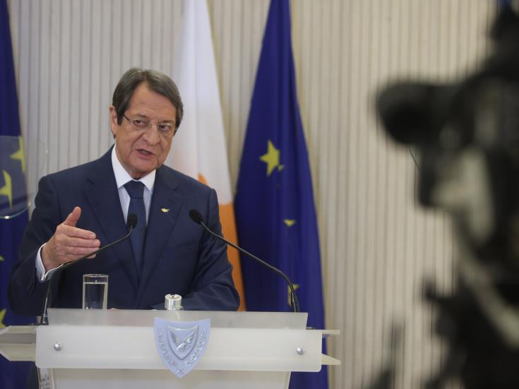 President Anastasiades makes clear that he will not consent to different terms of Cyprus problem mandate