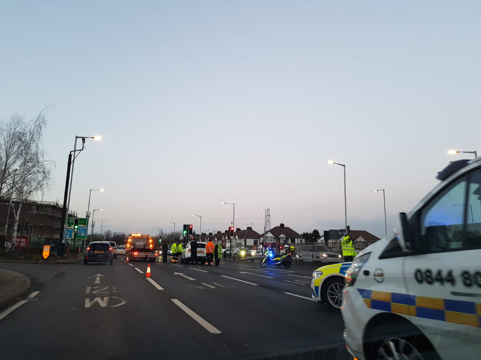 Accident on the A10, Waltham Cross just before M25 Junction northbound
