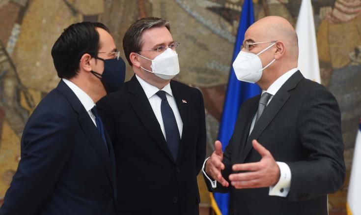 Pandemic, Cyprus issue, Balkans’ EU course discussed between FMs of Cyprus, Serbia, Greece