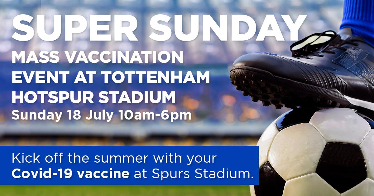 Hat trick! Spurs to host third mass vaccination clinic